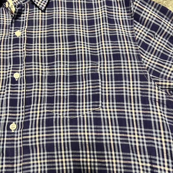 Frank & Eileen Shirt Mens Small Blue White Plaid Luke Cotton Long Sleeve Button - Picture 2 of 8